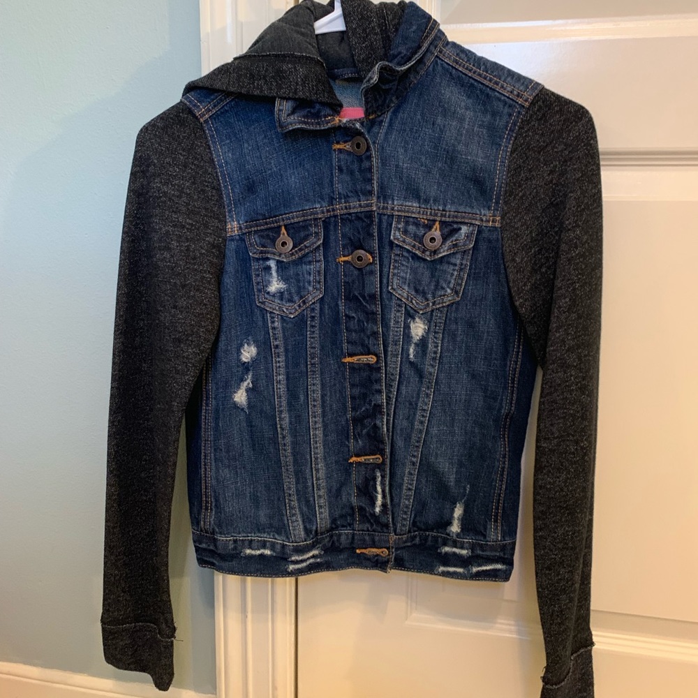 Abercrombie Jean jacket with cotton hoodie